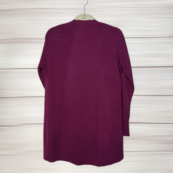 PROJECT Cashmere Open Front Cardigan Sweater Purple V-neck size S - Picture 4 of 8